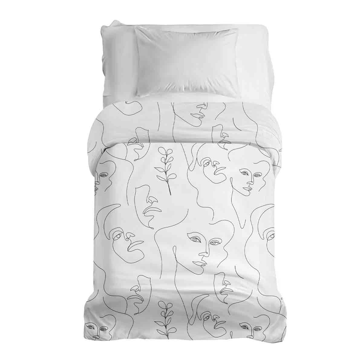 Coperta terapeutica originale - Rivestimento in cotone volto di donna Boho