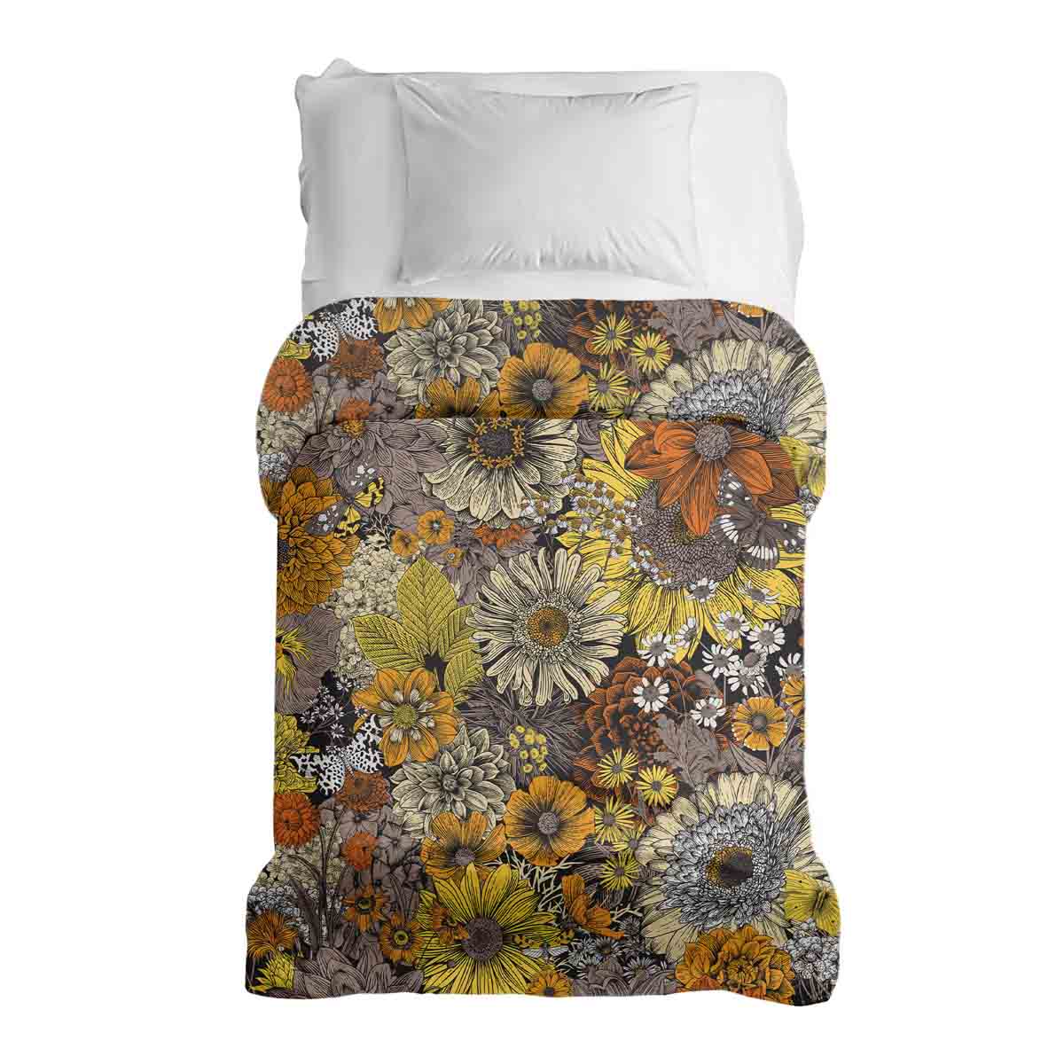 Coperta terapeutica originale - Rivestimento in cotone fiori gialli