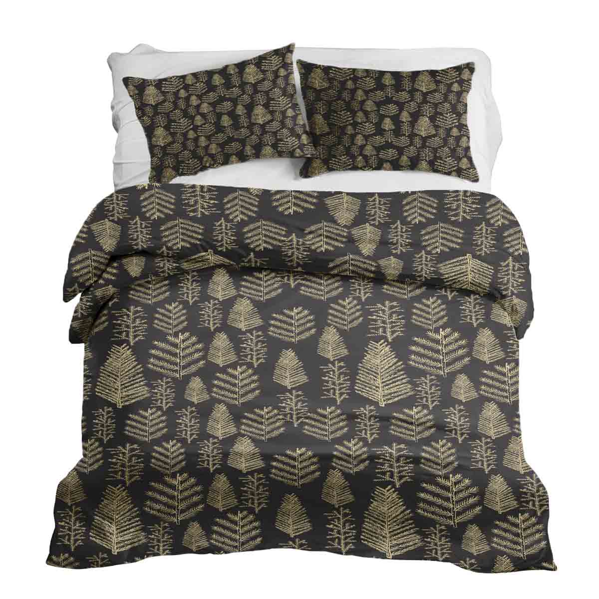 Set di biancheria da letto con coperta terapeutica e motivo boschivo