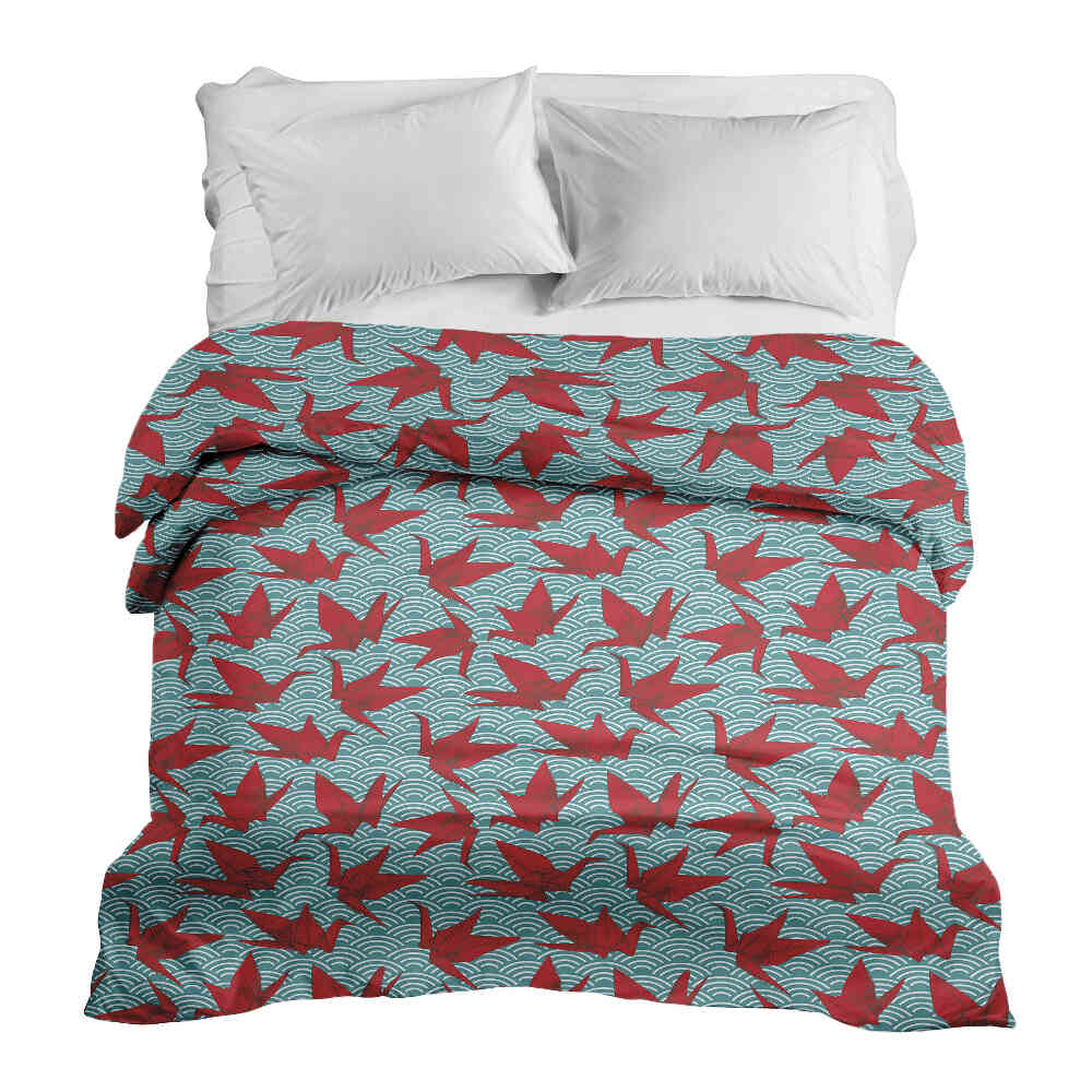 Coperta terapeutica originale - Rivestimento in cotone rosso Origami