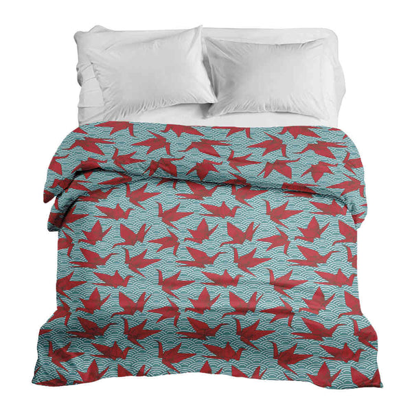 Coperta terapeutica originale - Rivestimento in cotone rosso Origami
