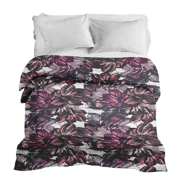 Coperta terapeutica originale - Rivestimento in cotone con mare di fiori viola