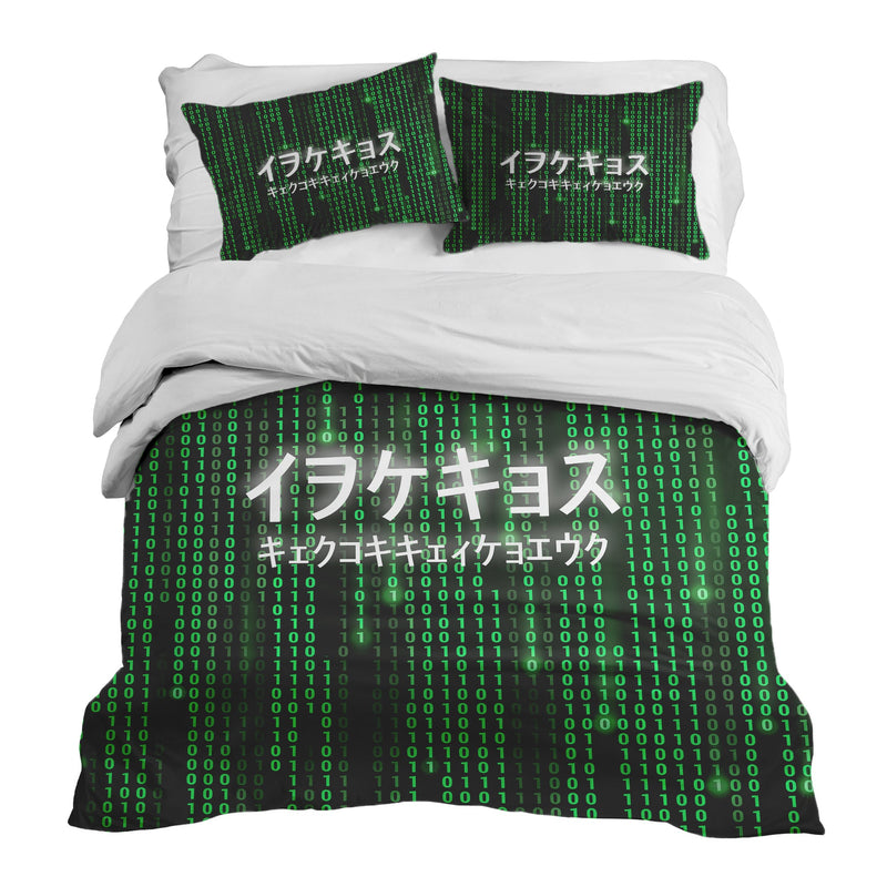 Set di biancheria da letto con coperta terapeutica verde The Matrix