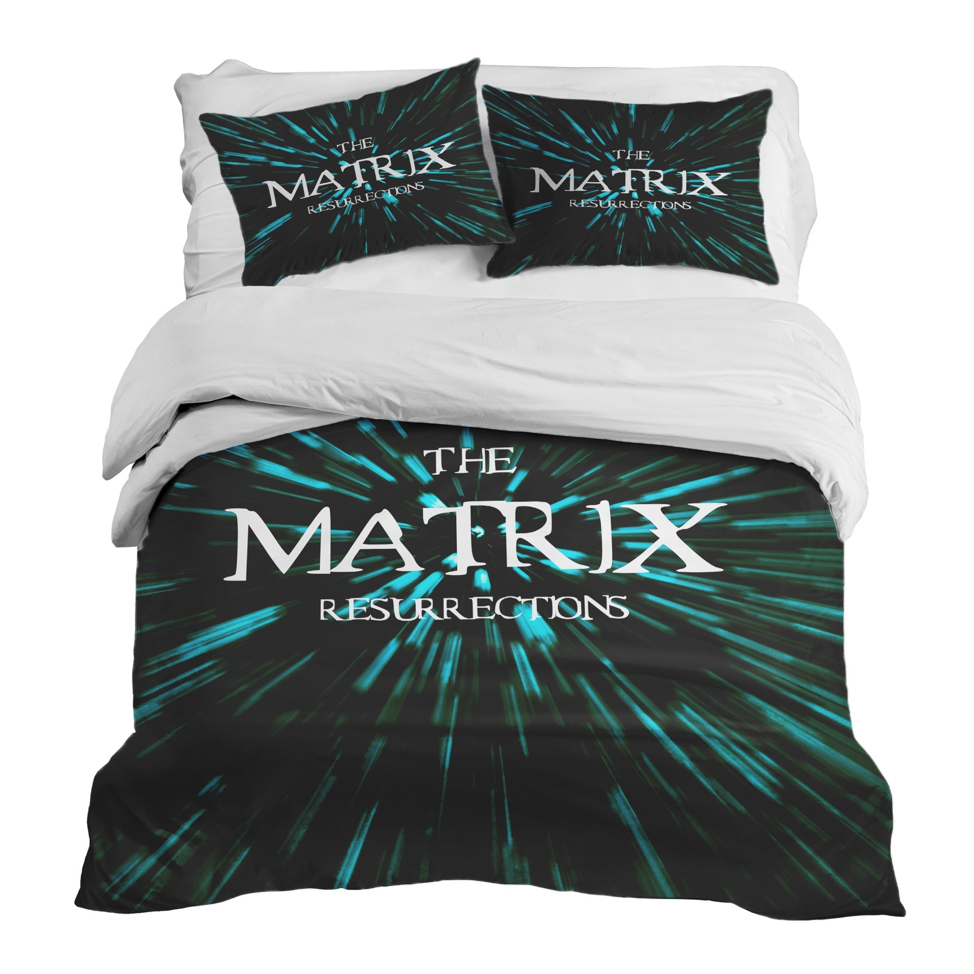 Set di biancheria da letto con coperta terapeutica con scritta The Matrix