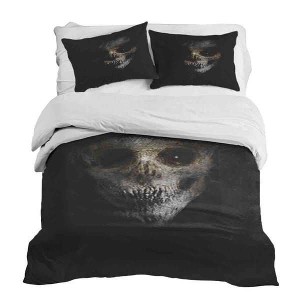Set di biancheria da letto con coperta terapeutica nero spaventoso