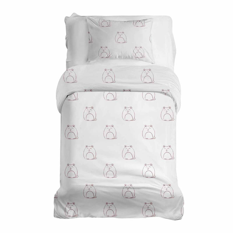 Set di biancheria da letto con coperta terapeutica bianca con gatto