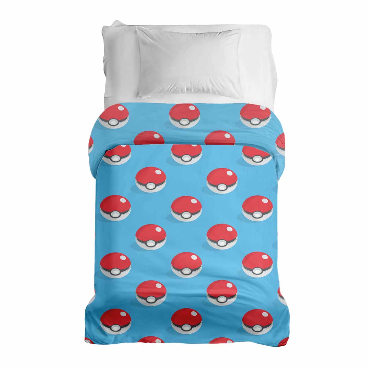 Coperta terapeutica originale - Rivestimento in cotone azzurro chiaro con Pokemon