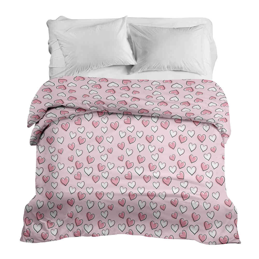 Coperta terapeutica originale - Rivestimento in cotone con dolci cuoricini
