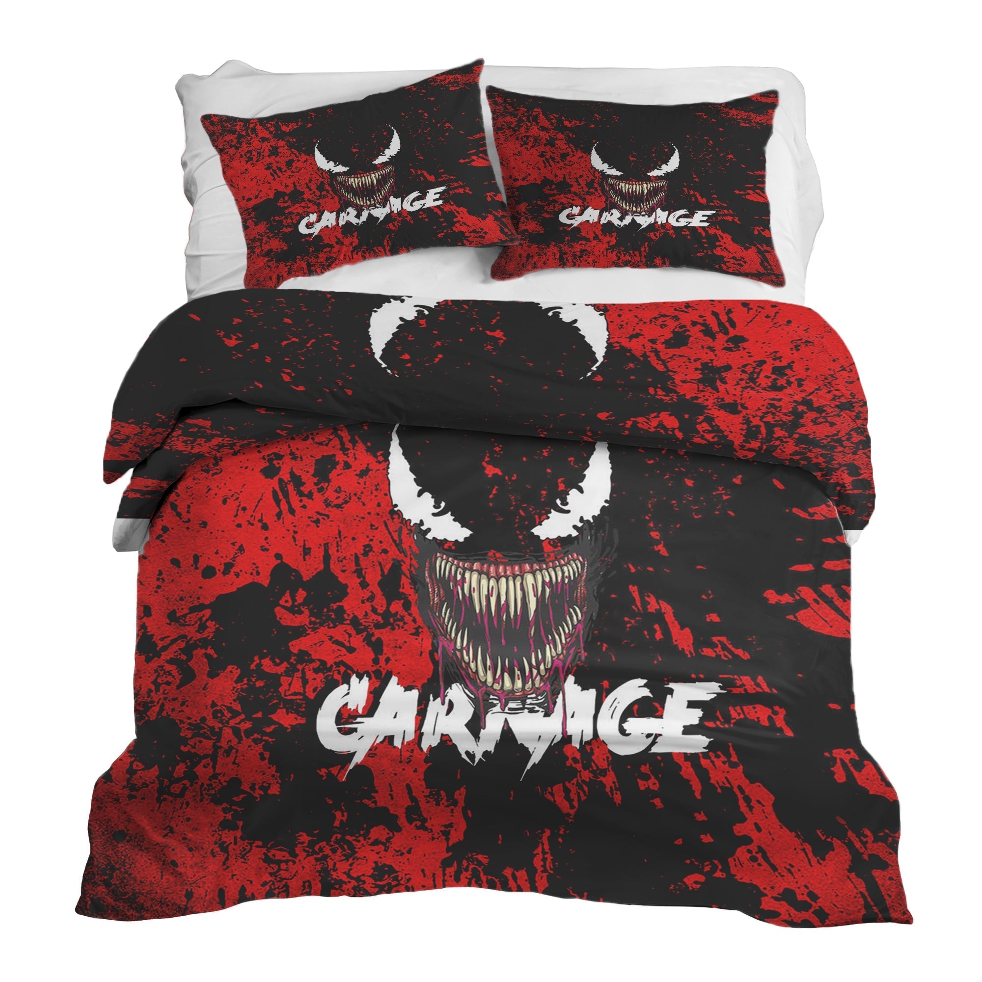 Set di biancheria da letto con coperta terapeutica nero volto jolly