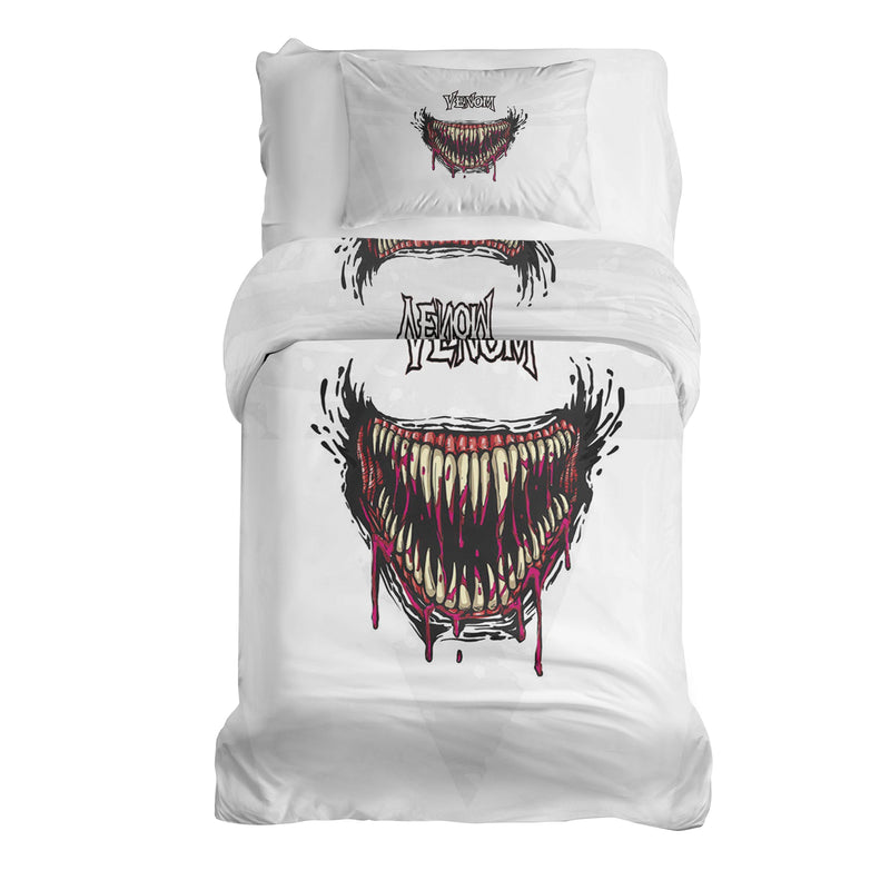 Set di biancheria da letto con coperta terapeutica bianca Venom