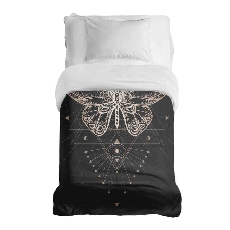 Coperta terapeutica originale - Rivestimento in cotone nero con farfalla
