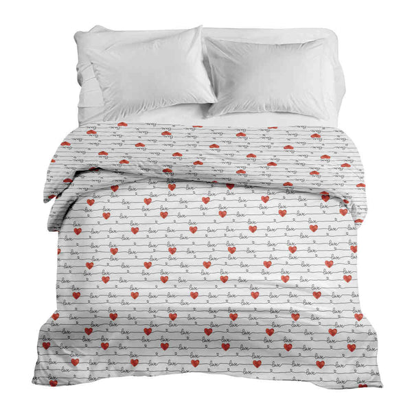 Coperta terapeutica originale - Rivestimento in cotone bianco con scritta Love