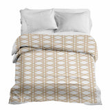 Coperta terapeutica originale - Rivestimento in cotone bianco con cerchi beige