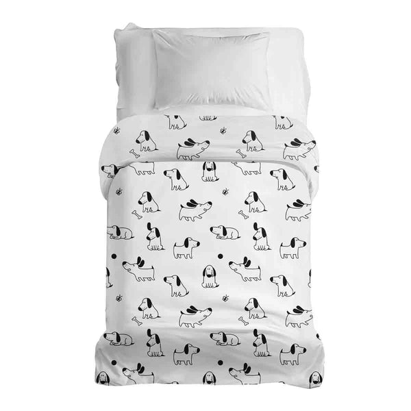 Coperta terapeutica originale - Rivestimento in cotone bianco con cani