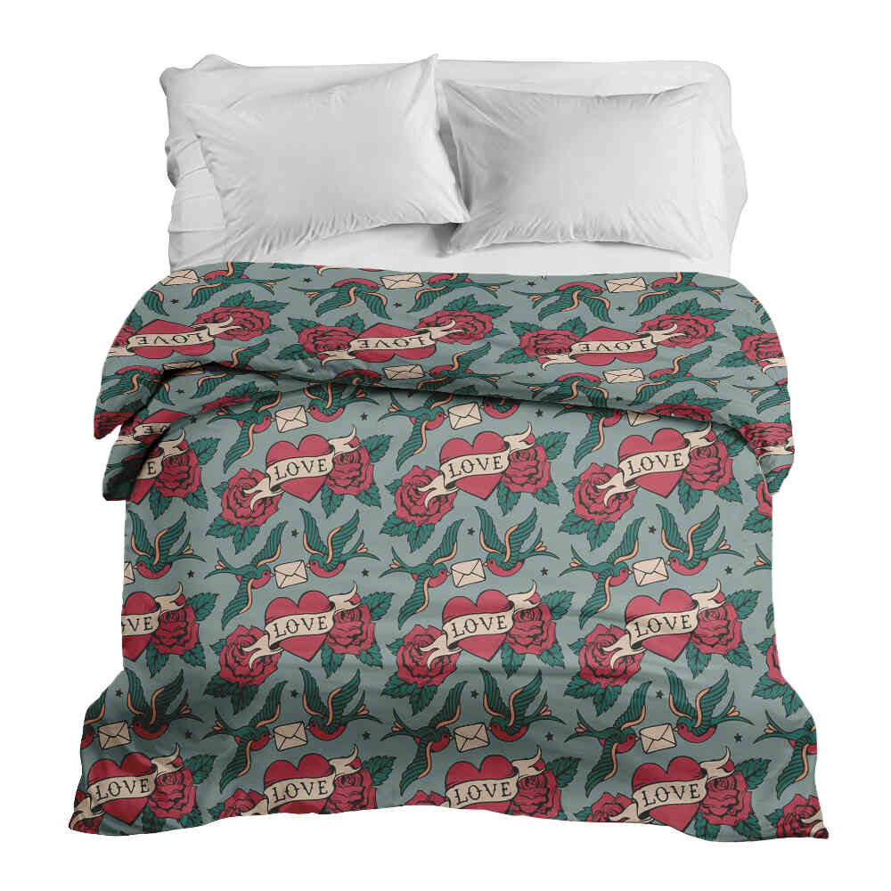 Coperta terapeutica originale - Rivestimento in cotone Love Tattoo