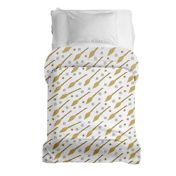 Coperta terapeutica originale - Rivestimento in cotone bianco con scopa di Harry