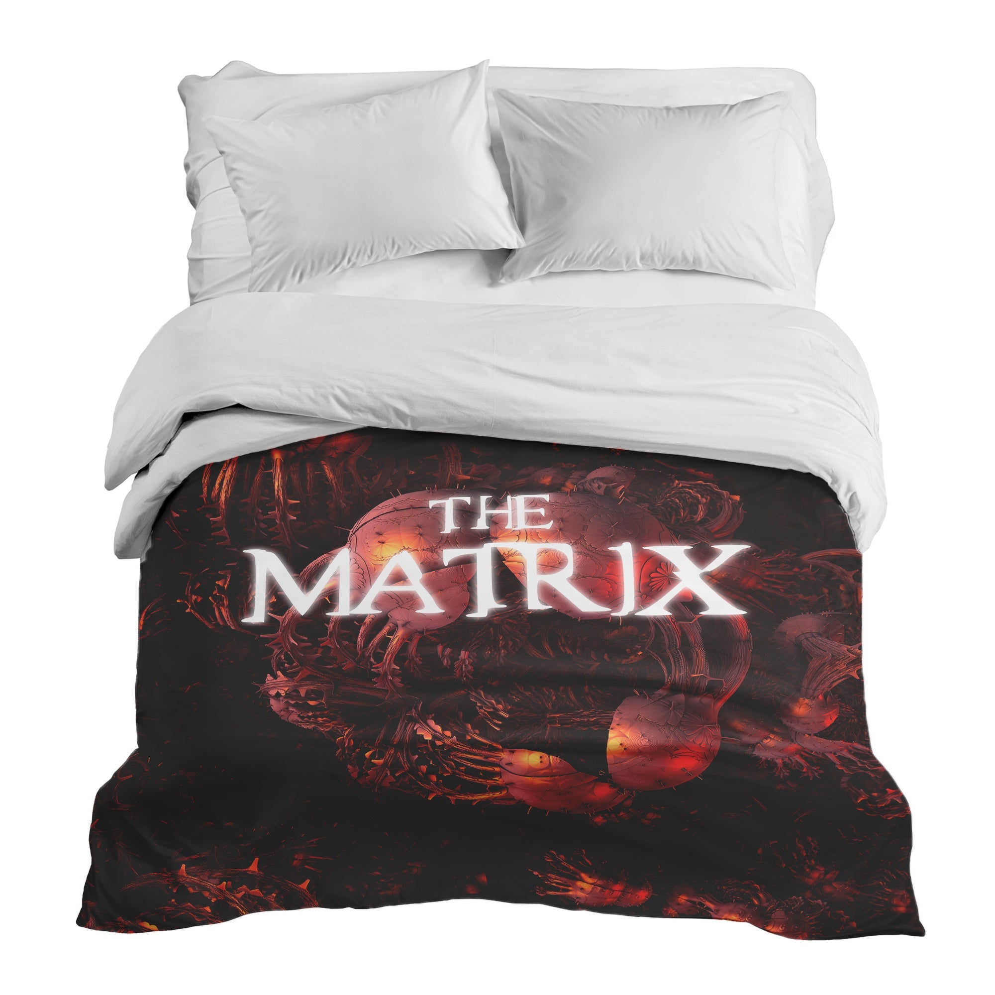Coperta terapeutica originale - Rivestimento in cotone rosso con scritta The Matrix