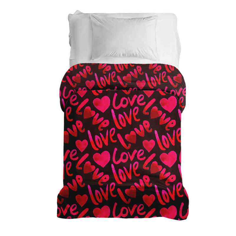 Coperta terapeutica originale - Rivestimento in cotone nero con scritta Love