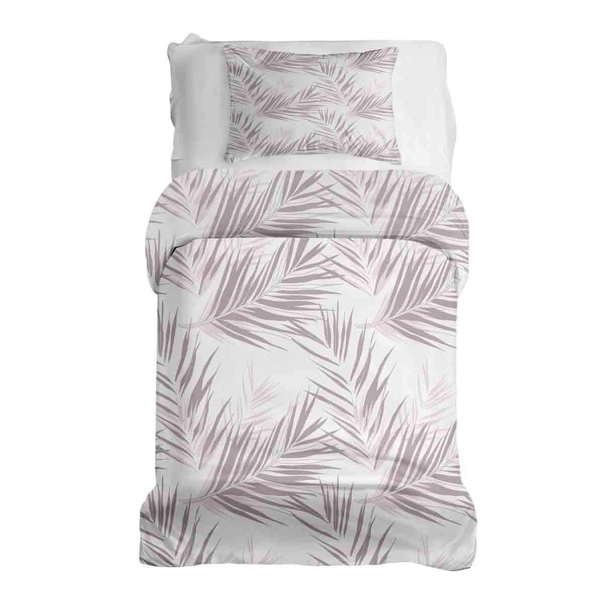 Set di biancheria da letto con coperte terapeutiche bianco con foglie viola