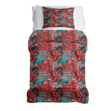 Set di biancheria da letto con coperta terapeutica astratta rossa