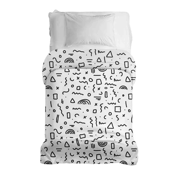Coperta terapeutica originale - Rivestimento in cotone bianco con forme nere
