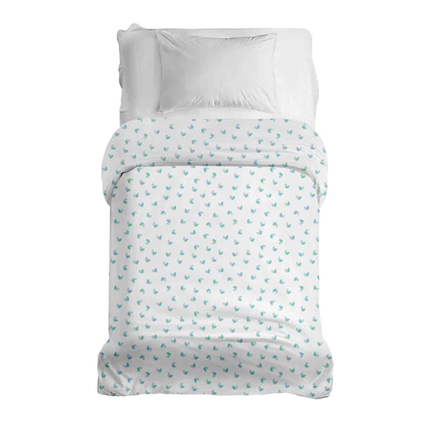 Coperta terapeutica originale - Rivestimento in cotone bianco con cuoricini blu