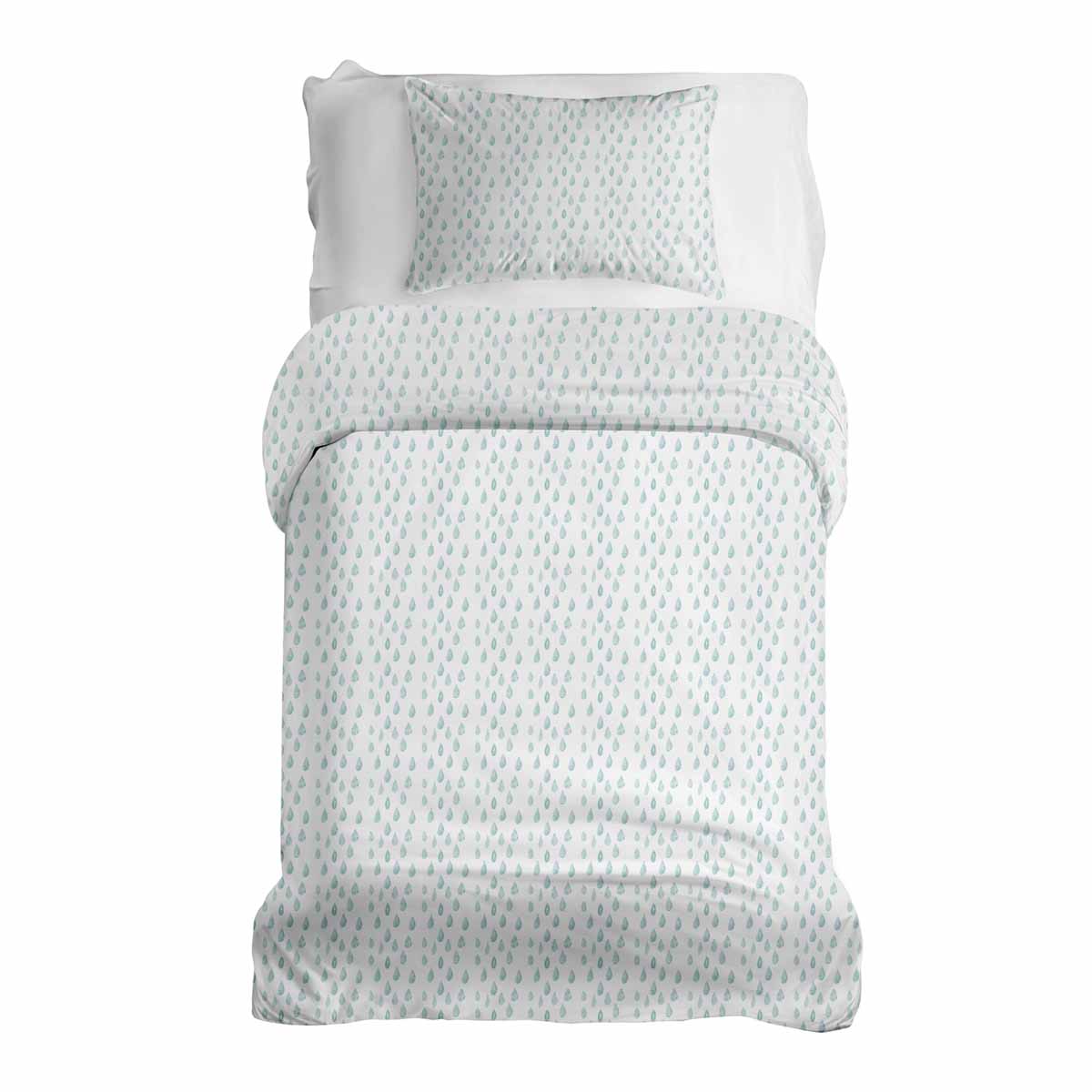 Set di biancheria da letto con coperte terapeutiche e gocce blu