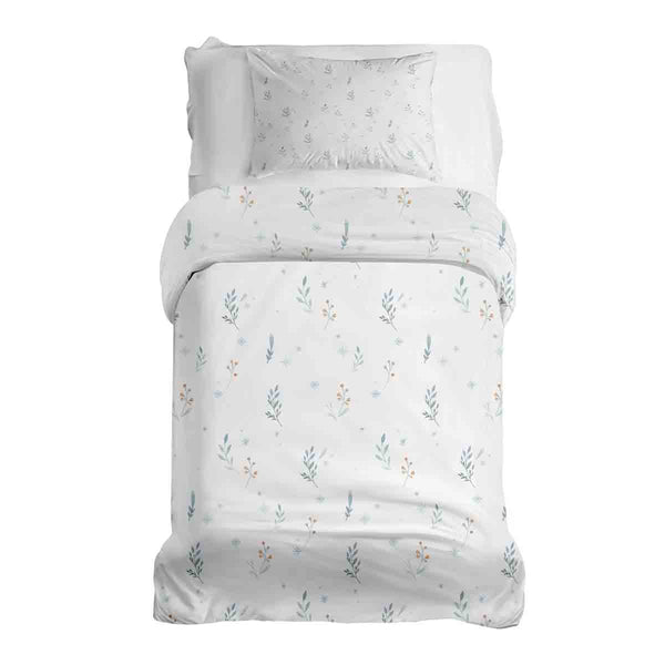 Set di biancheria da letto con coperte terapeutiche bianco con fiori primaverili