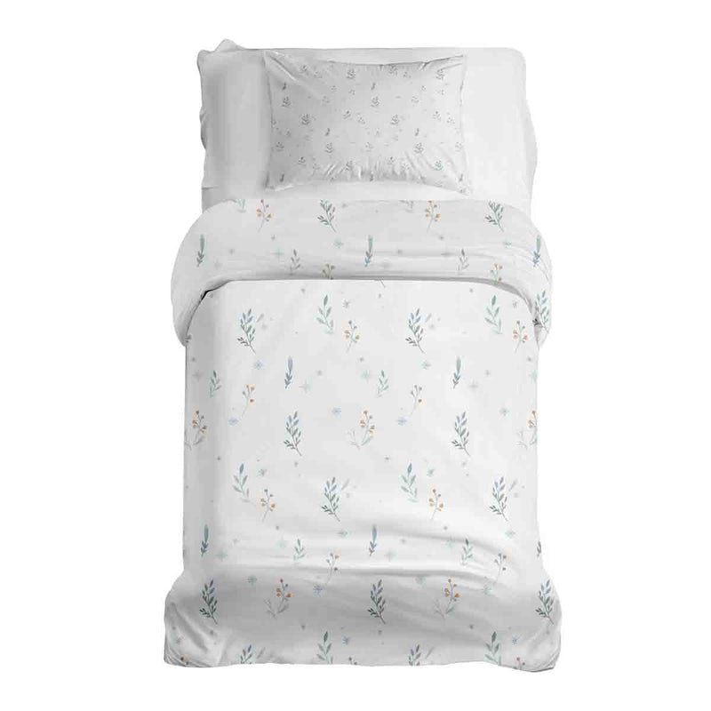 Set di biancheria da letto con coperte terapeutiche bianco con fiori primaverili
