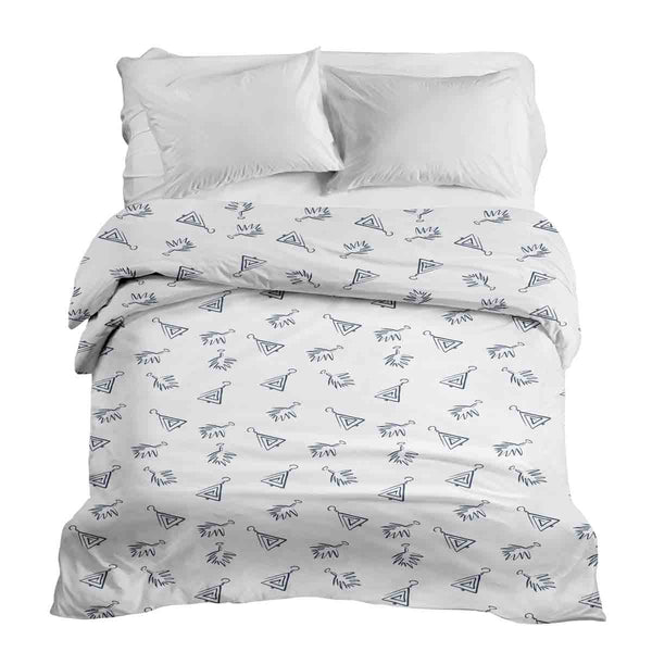 Coperta terapeutica originale - Rivestimento in cotone bianco con orecchini boho