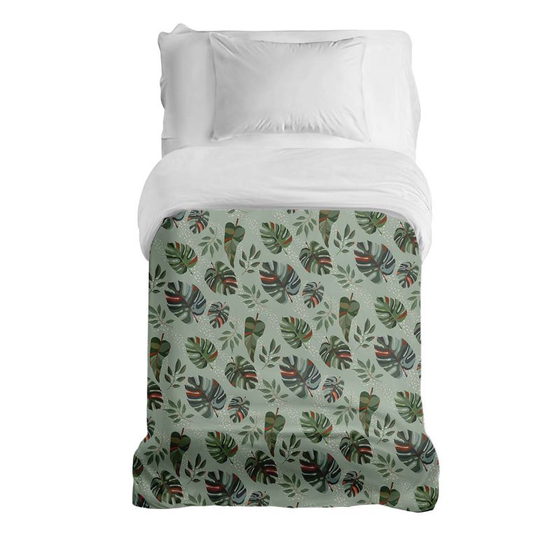 Coperta terapeutica originale - Rivestimento in cotone Monstera scura