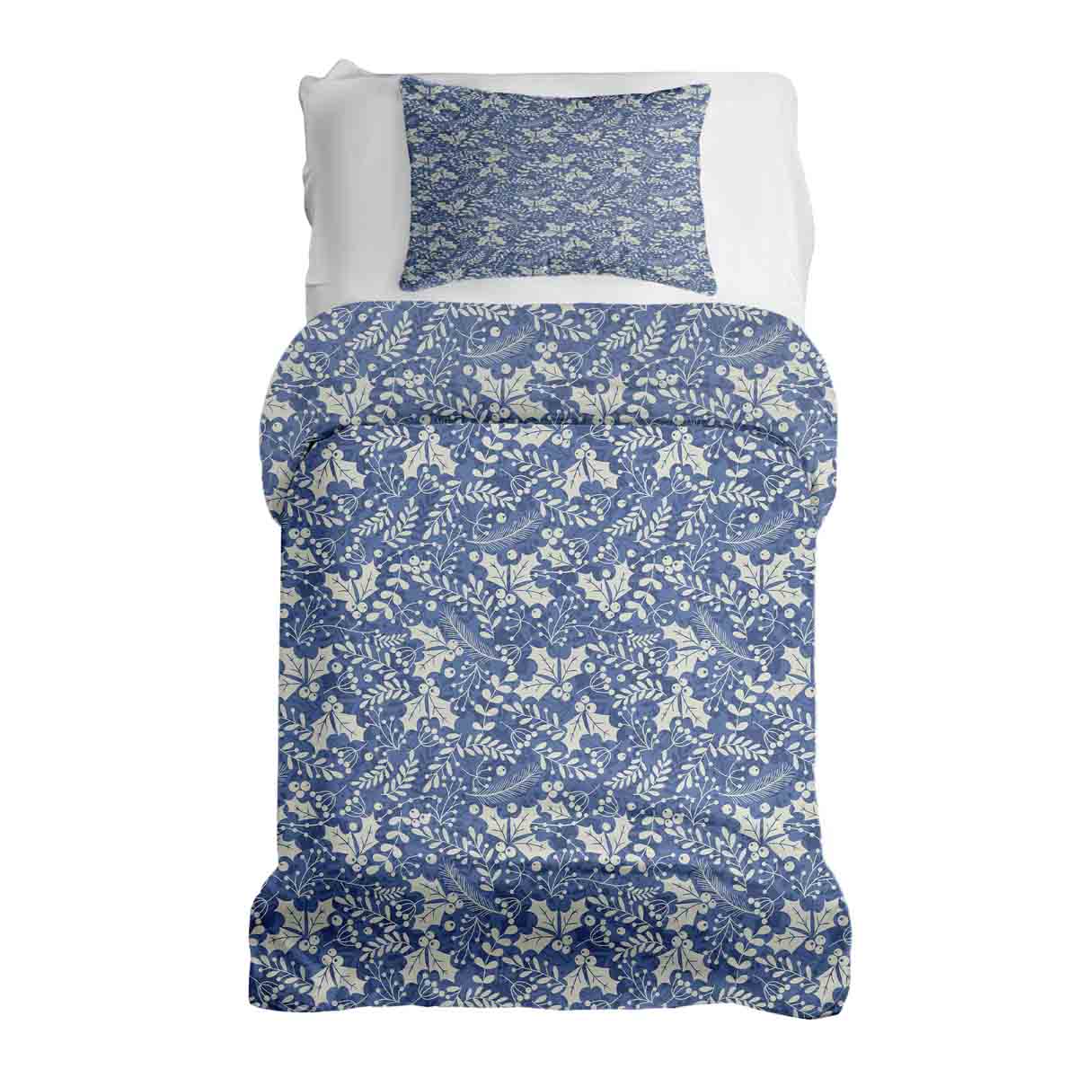 Set di biancheria da letto con coperta terapeutica blu Natale