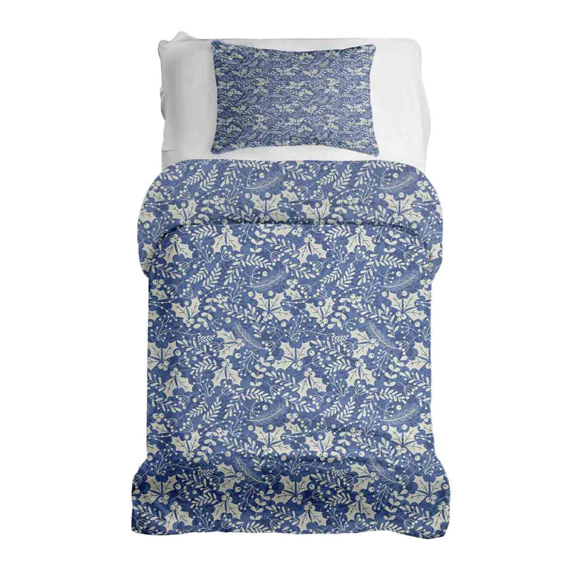 Set di biancheria da letto con coperta terapeutica blu Natale