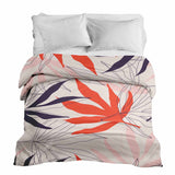 Coperta terapeutica originale - Rivestimento in cotone beige con foglie colorate