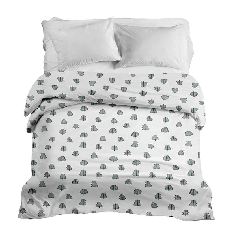 Coperta terapeutica originale - Rivestimento in cotone bianco con alberelli