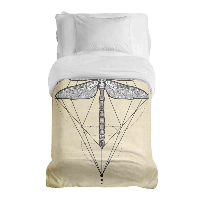 Coperta terapeutica originale - Rivestimento in cotone giallo con libellula