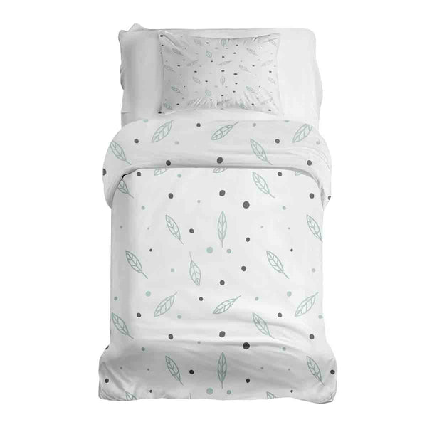 Set di biancheria da letto con piume e punti, coperta terapeutica bianca