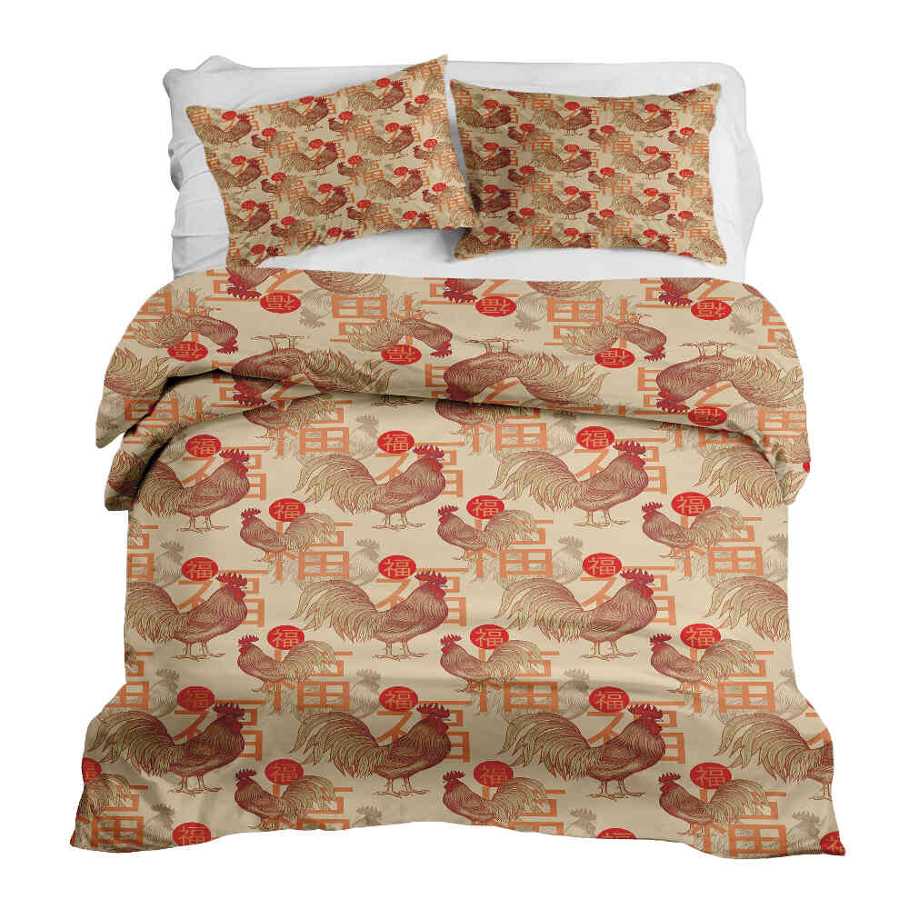 Set di biancheria da letto con coperta terapeutica Gallo cinese