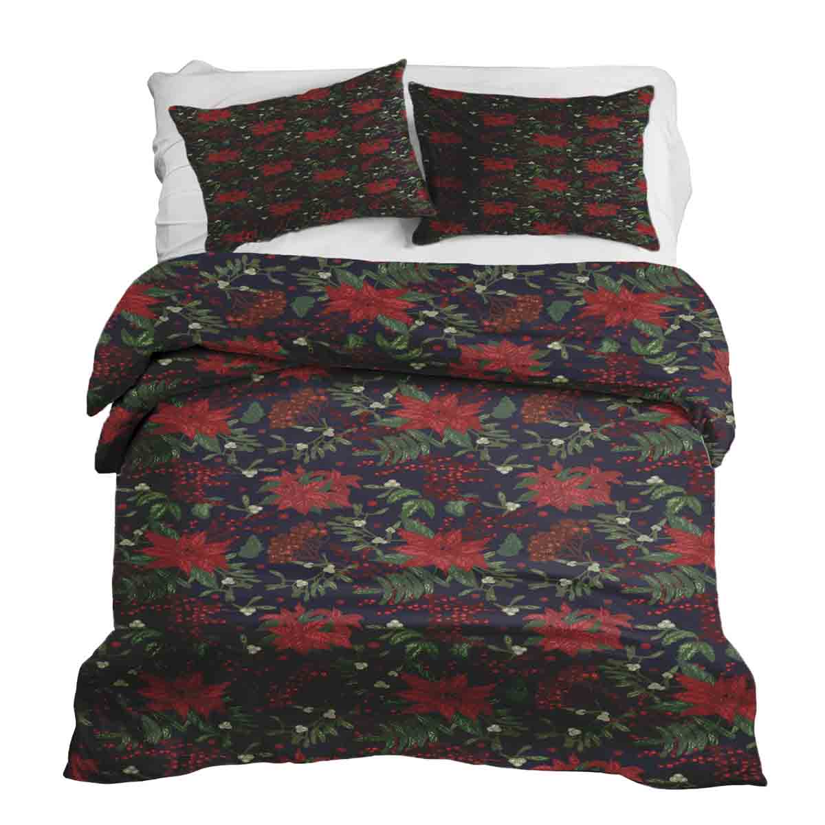 Set di biancheria da letto con coperta terapeutica e stella di Natale rossa