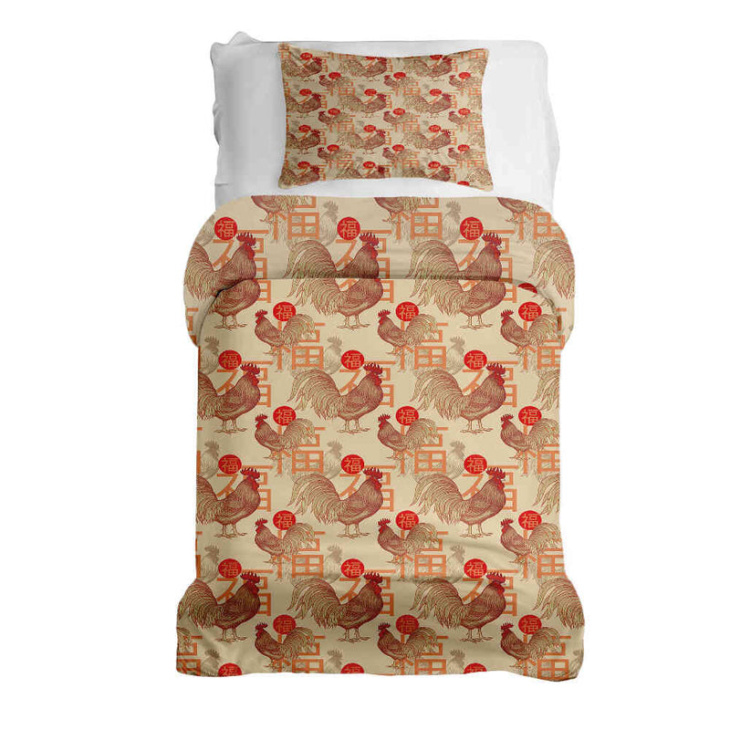 Set di biancheria da letto con coperta terapeutica Gallo cinese