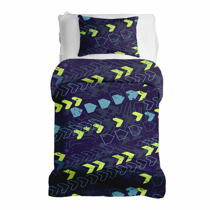 Set di biancheria da letto con coperte terapeutiche blu scuro con frecce