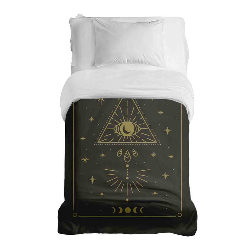 Coperta terapeutica originale - Rivestimento in cotone nero Sole e Cosmo