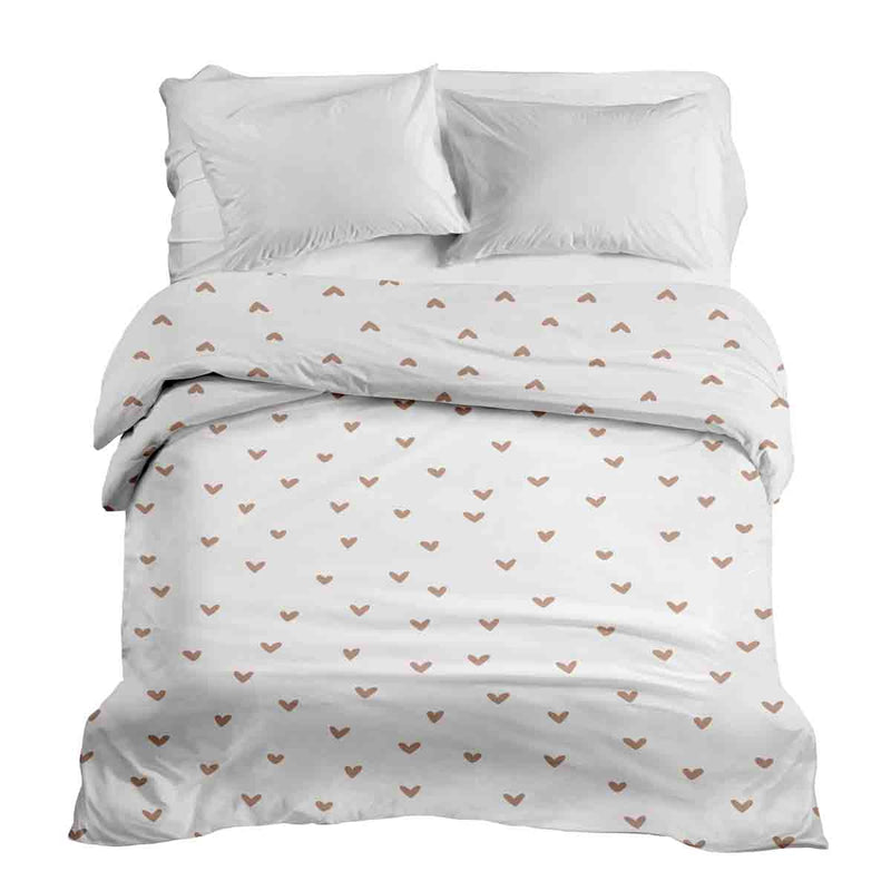 Coperta terapeutica originale - Rivestimento in cotone bianco con cuoricini