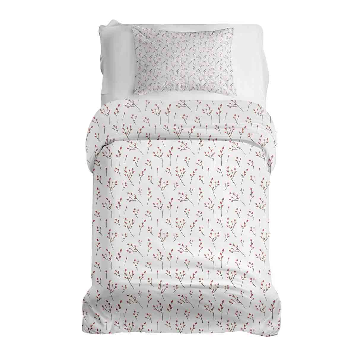 Set di biancheria da letto con coperte terapeutiche bianco con delicate rose