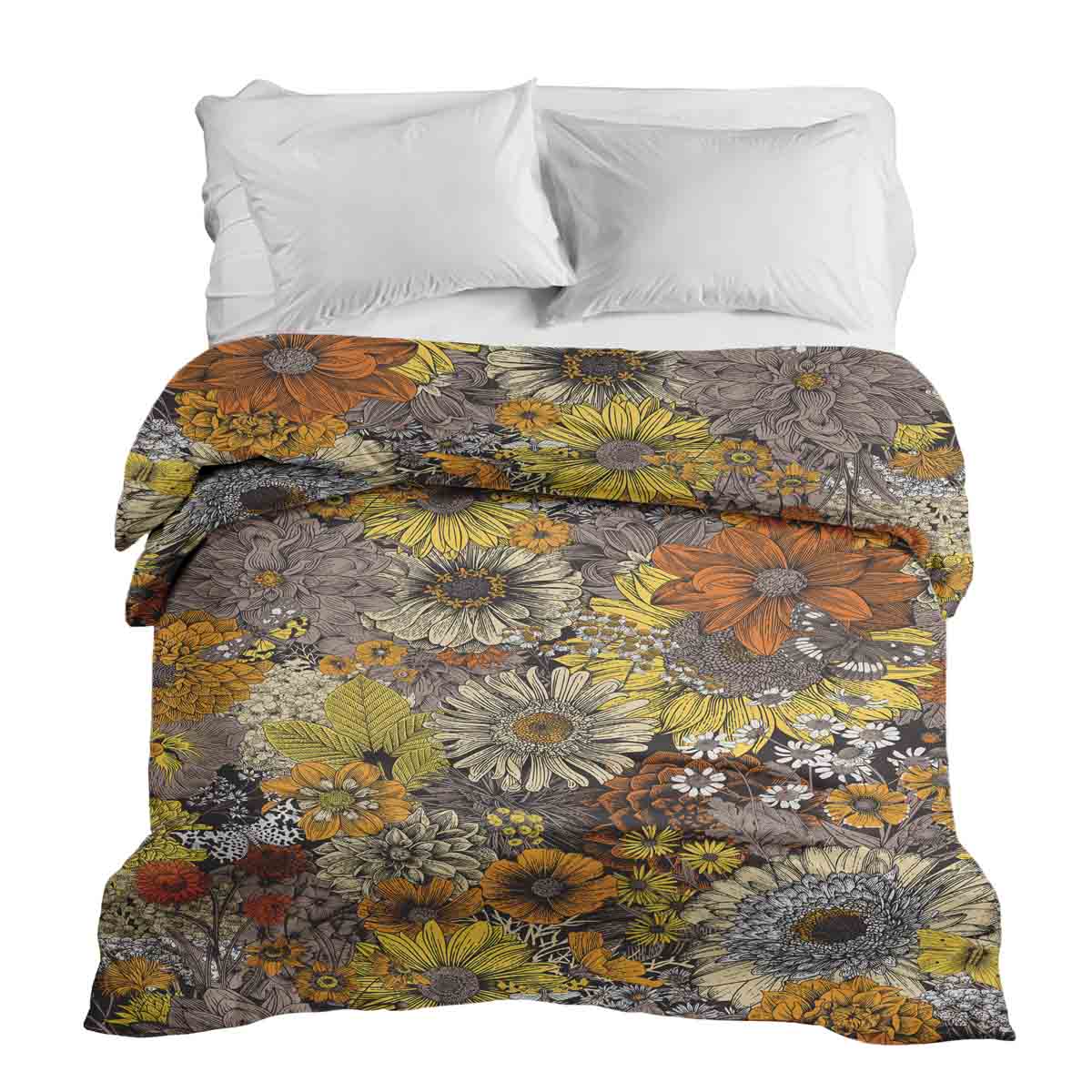 Coperta terapeutica originale - Rivestimento in cotone fiori gialli