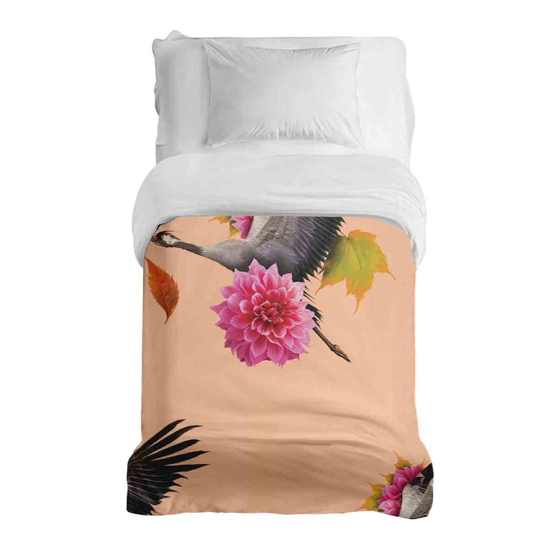 Coperta terapeutica originale - Rivestimento in cotone arancione con gru