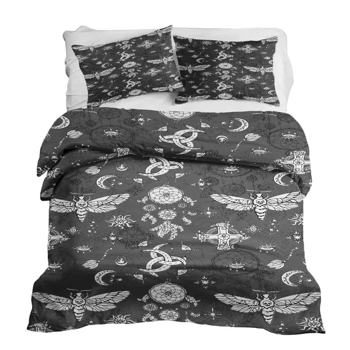 Set di biancheria da letto con coperta terapeutica Libellula spaventosa