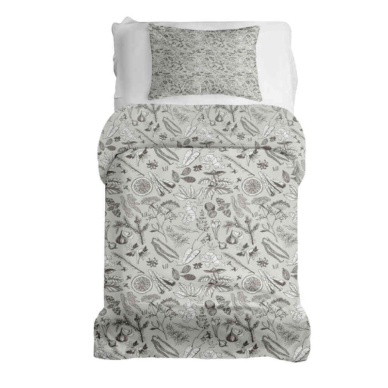 Set di biancheria da letto con coperta terapeutica grigio spezia