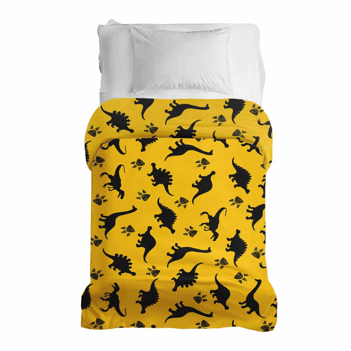 Coperta terapeutica originale - Rivestimento in cotone giallo con dinosauri