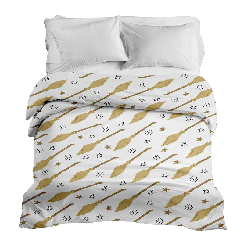 Coperta terapeutica originale - Rivestimento in cotone bianco con scopa di Harry